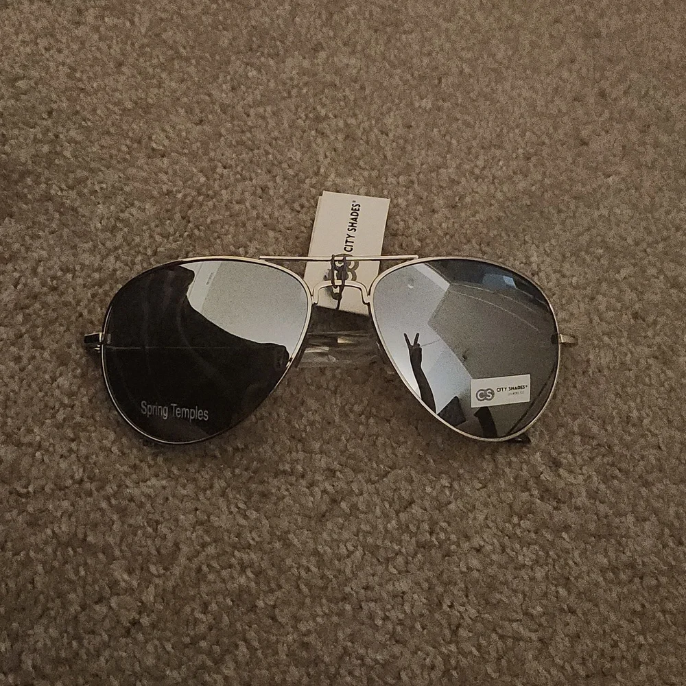 Silver Metallic Mirror Tinted Glasses
